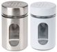 Excellent Houseware Set de salière et poivrière - verre - blanc et argent - 94 ml