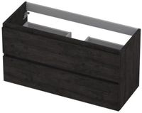 INK - Onderkast 2 Laden Greeploos met Houten Keerlijst - 1000x400x520 Mm - Houtskool Eiken