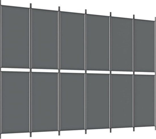 vidaXL Kamerscherm met 6 panelen 300x220 cm stof antracietkleurig