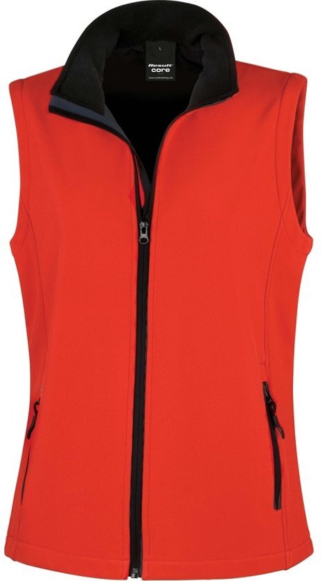 Result Softshell casual bodywarmer rood voor dames - Outdoorkleding wandelen/zeilen - Mouwloze vesten 2XL (44/56