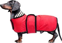 Merkloos / Sans marque SnelShoppen Waterdichte Dachshund Regenjas voor Teckels, Corgi en Lange Rug Rassen met Reflecterende Streep, Ideaal voor Herfst en Winter - Rood - M