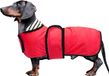 Merkloos / Sans marque SnelShoppen Waterdichte Dachshund Regenjas voor Teckels, Corgi en Lange Rug Rassen met Reflecterende Streep, Ideaal voor Herfst en Winter - Rood - M