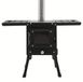 Camping Poêle à bois - Poêle de tente portable et pliable - Fabriqué en acier au carbone et en acier inoxydable - Avec porte vitrée - Convient pour 5 personnes maximum - Noir