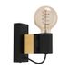 EGLO BAILRIGG E27 Zwart/Bruin Hout/Staal Wandlamp