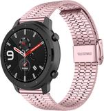 Strap-it Bracelet de montre connectée en acier - Convient pour Xiaomi Amazfit GTR - Rose poudré