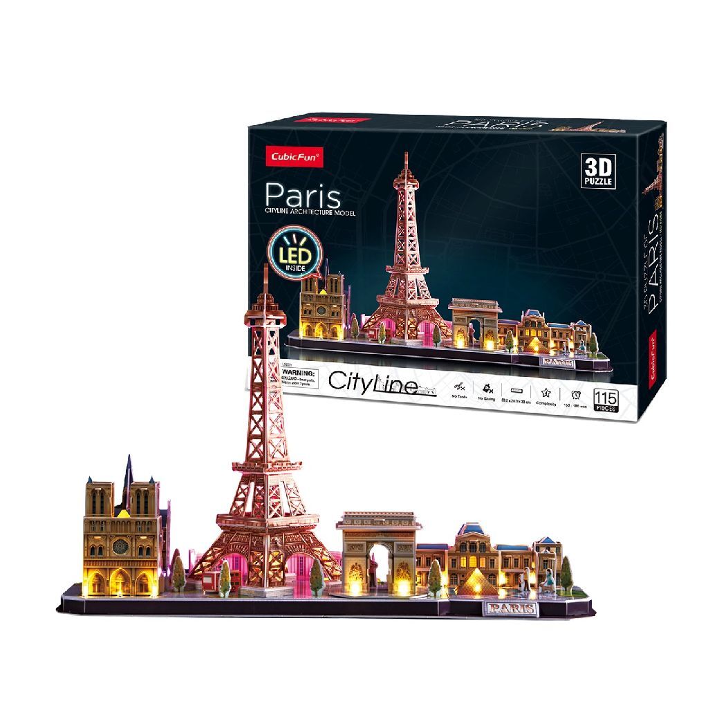 CubicFun 3d Puzzel City Line Paris LED