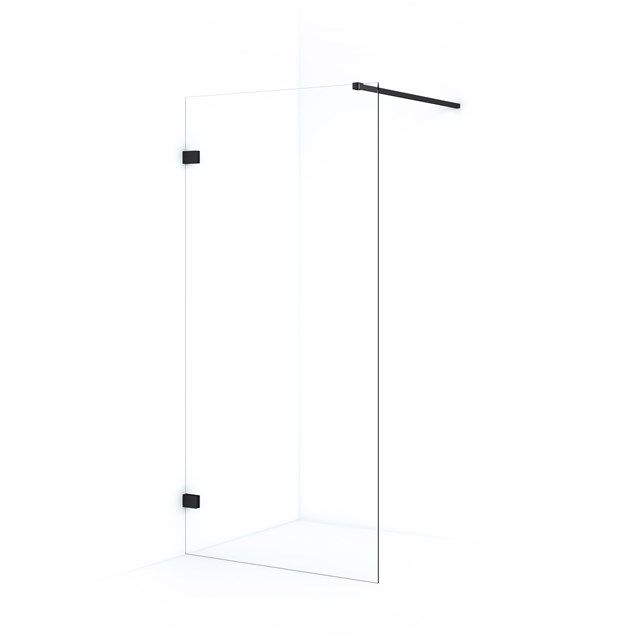 Maxaro Inloopdouche Diamond 100cm 8mm Helder Veiligheidsglas Mat Zwart