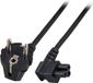 ACT Netsnoer Schuko CEE 7/7 male (haaks) - C5 (haaks) IEC 60320 zwart 3 m AK5006