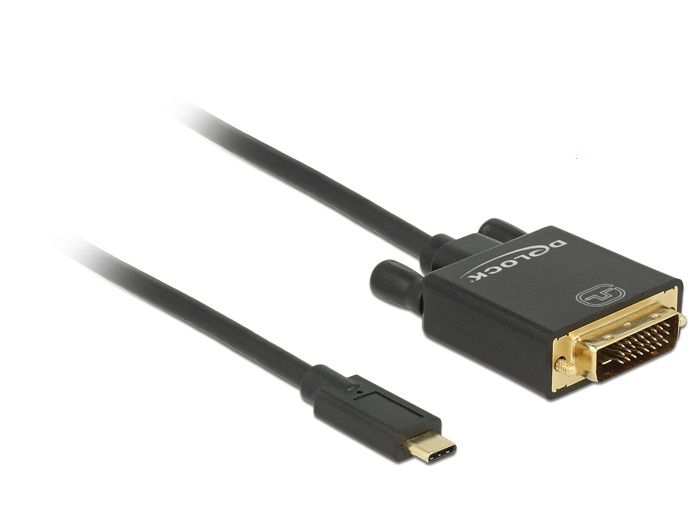 DeLOCK 2m USB-C/DVI 24+1 - Zwart