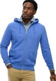 Superdry Essential Logo Zip Hoodie Half Brushed Heren L Chambray Blue