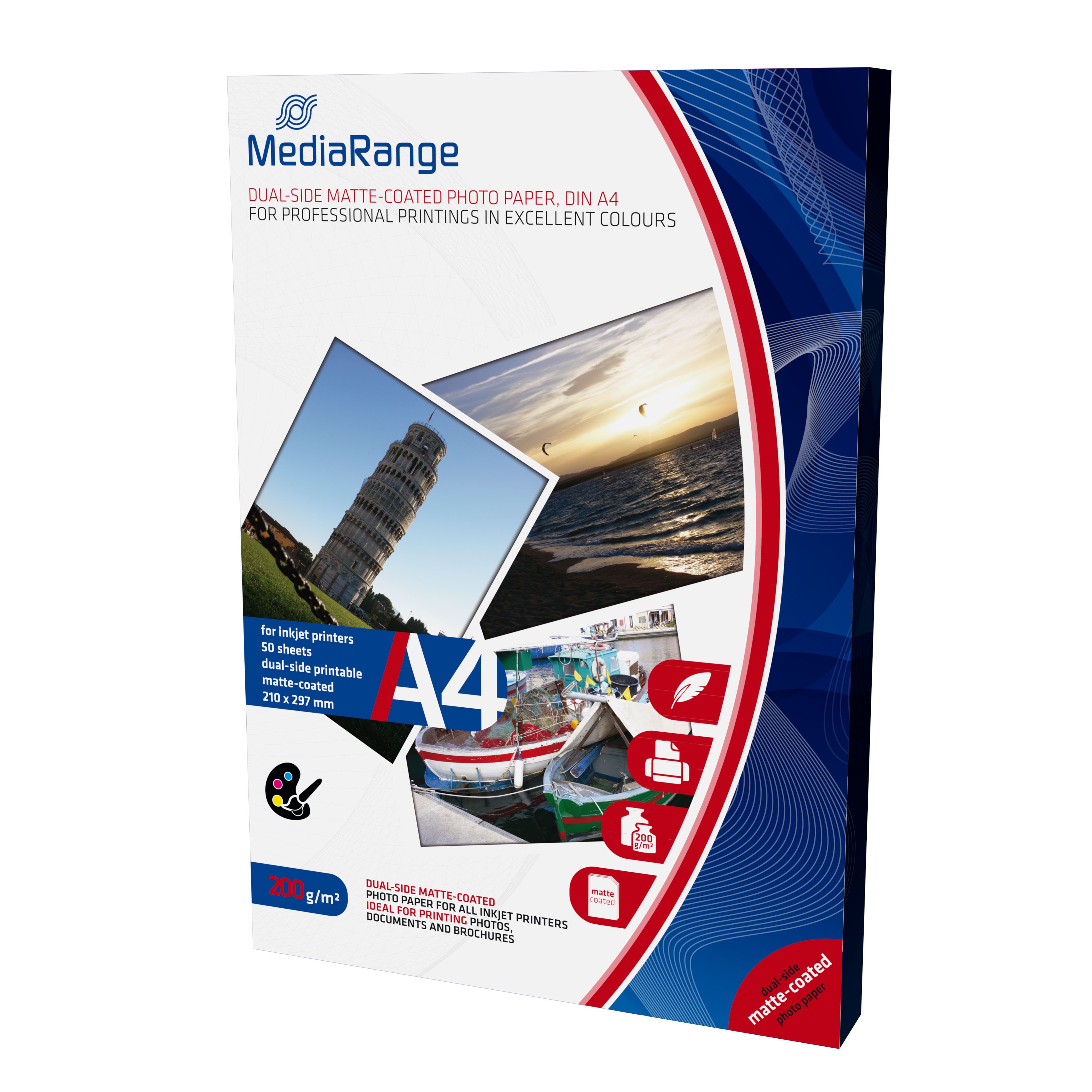MediaRange Inkjet mat fotopapier A4 200g - 50 vel