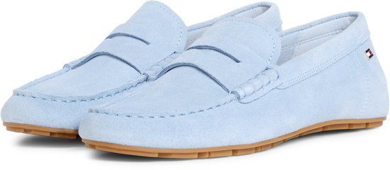 Tommy Hilfiger suède mocassins lichtblauw