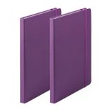 Bellatio Decorations Carnet à couverture rigide - 2x - carnet d'organisation Masterplan - violet - 15 x 21 cm - papier blanc - bande élastique