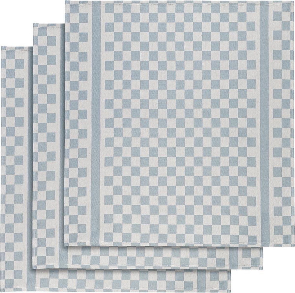 De Witte Lietaer Keukenhanddoek 65x70 Cm Katoen Wit/blauw 3 Stuks