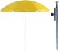 Merkloos Parasol met metalen grondharing - geel - polyester - Dia 200 cm - verstelbaar