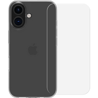 BlueBuilt Back Cover iPhone 16 Transparant + Screenprotector Glas