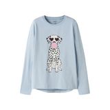 NAME IT KIDS rechtvallende longsleeve met print - blauw