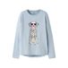NAME IT KIDS rechtvallende longsleeve met print - blauw
