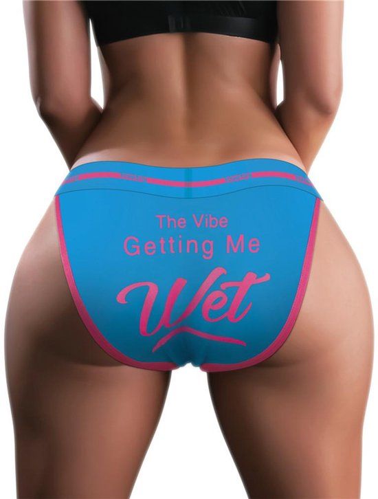 Fun LoveToy - Getting me Wet - Bedrukt Vibrerend Sexy Slipje - Blauw