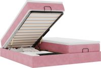 vidaXL Ottoman Bed with Mattresses 200x200cm Velvet Pink