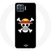 Maniacase Hoesje voor Oppo A93 5G One Piece Manga Doodshoofd Zwarte Achtergrond Maniacase