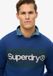 Superdry Core Logo Relaxt Gestreept Sweatshirt met Ronde Hals - Heren - Truien - Katoen - XXL - Blauw