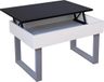 Table basse – Table d'appoint – Table de salon – Table d'appoint de luxe – Durable – Moderne – Noir et Blanc – Rectangulaire – Bois et Métal – Hauteur réglable – 80 cm de large