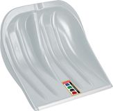 KADAX Sneeuwspade, 49 cm breed, sneeuwschep zonder steel, sneeuwschuiver, sneeuwruimer, kunststof sneeuwschop, sneeuwschuip (1, zilver met aluminium rand)