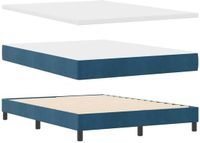 vidaXL Boxspring bed met hoofdeinde Donkerblauw 140 x 190 cm Fluweel