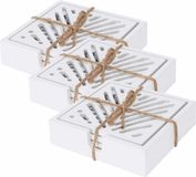 HS Collection - Houten Onderzetters - Wit - 12 Stuks - 10 x 10 cm