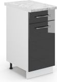 Vicco Fame-Line Keukenonderkast – 40 cm, WB Marmer Antraciet Hoogglans