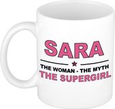 Bellatio Decorations Sara The woman, The myth the supergirl cadeau koffie mok / thee beker 300 ml
