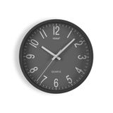 Versa Raven Stille en decoratieve wandklok, voor keuken, woonkamer of eetkamer - gemakkelijk af te lezen, afmetingen (H x L x B) 20 x 4,3 x 20 cm, polypropyleen, grijs