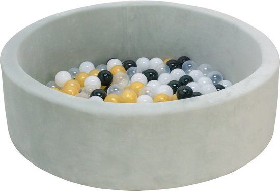 Born Lucky Ballenbak / Ballenbad - 90 x 30 x 5 cm - Velvet Grijs - 200 Ballen