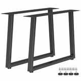HOMCOM - Tafel met poten - Staal - 60 x 10 x 43 cm - Zwart