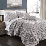Ravello Pintuck Dekbed Lichtgrijs 5St Set Vol/Queen