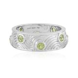Cavill - Zilveren ring met 8 ronde Peridoten 0,91 ct - 925 sterling zilver met platina laag - Moderne Elegante ring dames met groene stenen