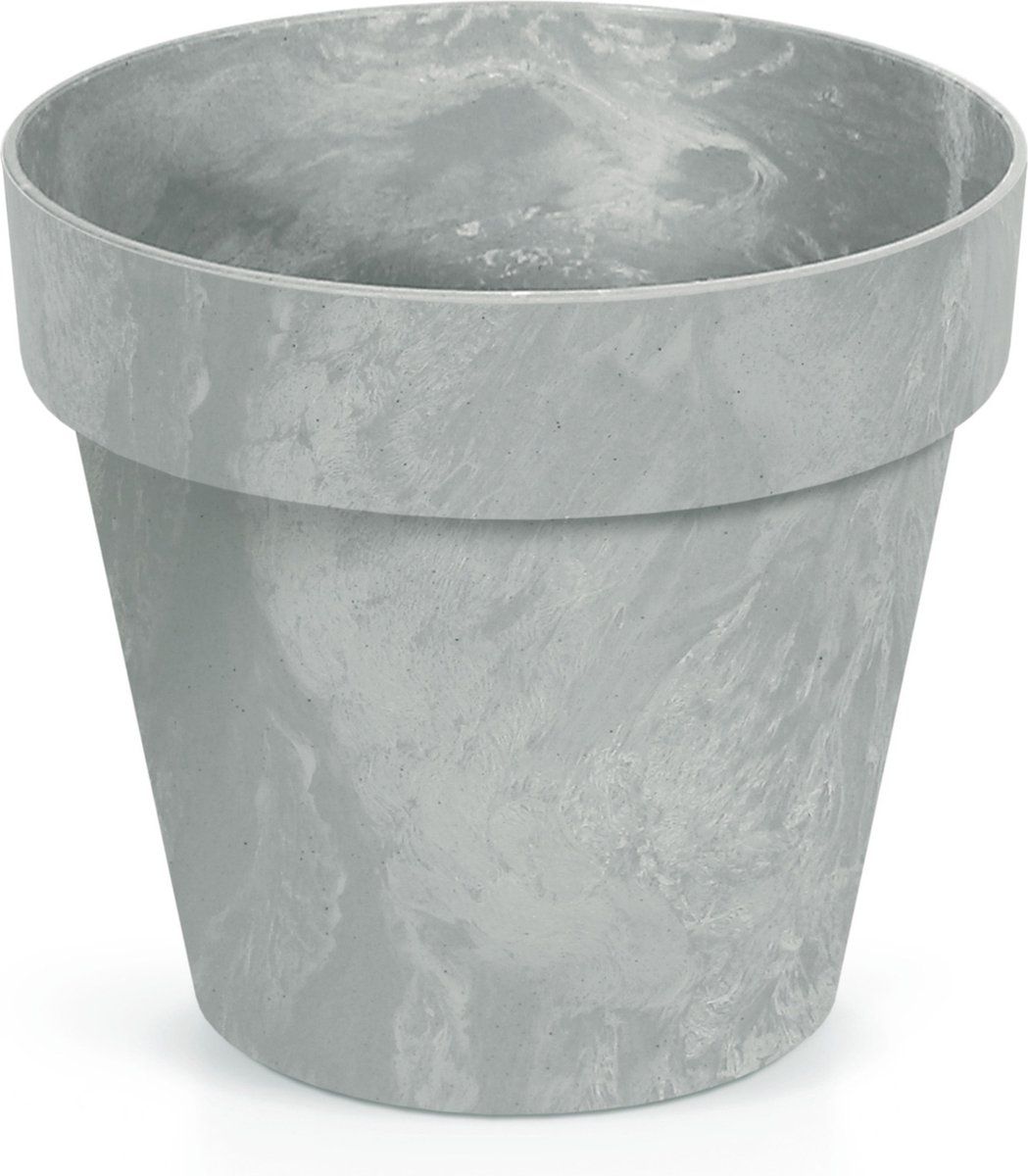 Prosperplast Kunststof bloempot betonlook 17 cm licht grijs