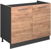 Vicco Wastafelkast Fame-Line, Goudkleurig Eiken/Antraciet, 100 cm