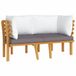 Banc de jardin en acacia 2 places avec coussins