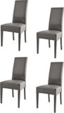 t m c s Tommychairs Luisa - Eetkamerstoelen - Set van 4 - Donker Grijs - Kunstleer & Hout