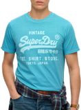 Superdry VL NEON RELAXED TEE Heren T-shirt Lichtblauw Maat L