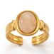 Lundholm Zoleste Ring Dames Goudkleurig met Steen Wit