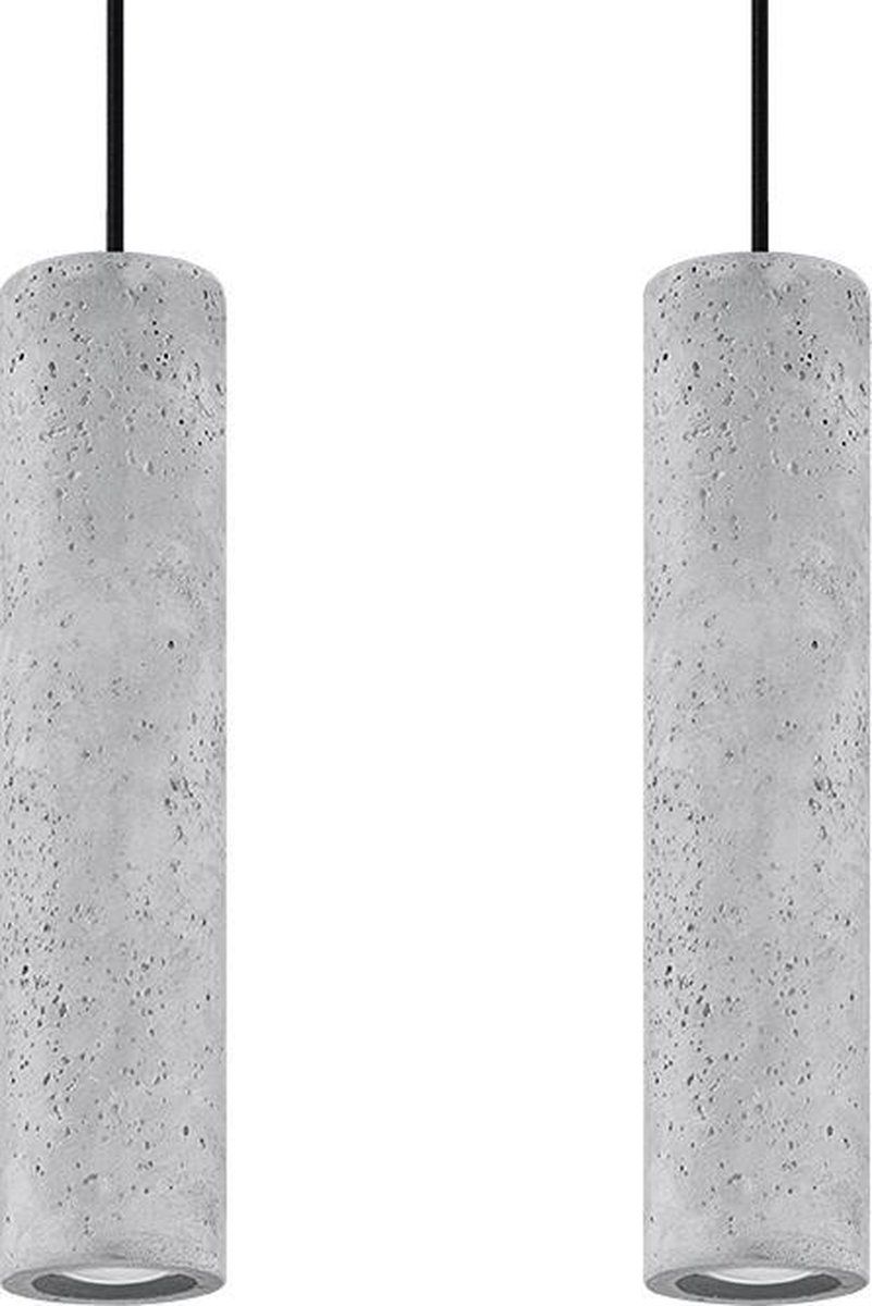 SOLLUX lighting Luvo 2 - Beton - Pendel - GU10 - Grijs