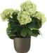 Mica Decorations Hortensia Kunstplant/Kunstbloemen 45 cm - Groen - In Pot Olijfgroen Mat