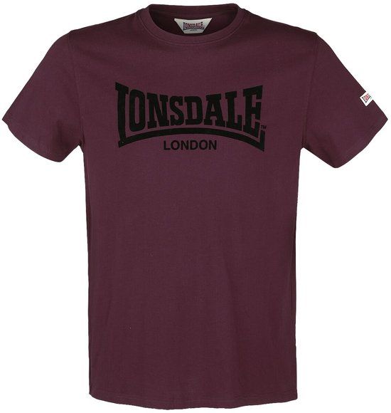 Lonsdale London LL008 One Tone Heren T-shirt - bordeaux - S