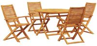vidaXL Eettafel Set Bruin Massief Acacia Hout