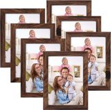 Merkloos Giftgarden Set van 7 Fotolijsten met Houtnerf - 13 x 18 cm