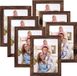 Merkloos Giftgarden Set van 7 Fotolijsten met Houtnerf - 13 x 18 cm