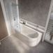 Hudson Reed Otterton Baignoire d'angle gauche moderne semi-îlot - 170 x 72,5 cm - Pare-baignoire chromé